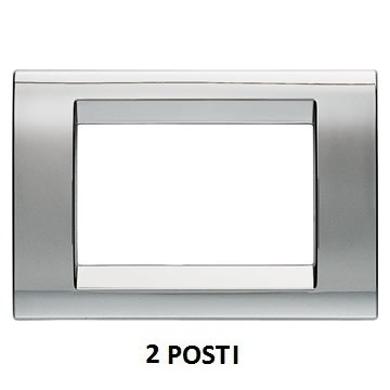 GEWISS - GEWGW32072 PLACCA PLAYBUS - IN TECNOPOLIMERO METALLIZZATO - FINITURA LUCIDA - 2 POSTI - CROMO SOFT - PLAYBUS