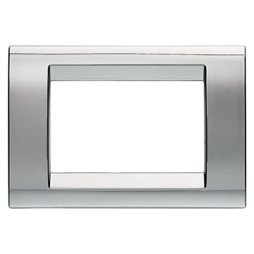 GEWISS - GEWGW32073 PLACCA PLAYBUS - IN TECNOPOLIMERO METALLIZZATO - FINITURA LUCIDA - 3 POSTI - CROMO SOFT - PLAYBUS