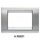 GEWISS - GEWGW32074 PLACCA PLAYBUS - IN TECNOPOLIMERO METALLIZZATO - FINITURA LUCIDA - 4 POSTI - CROMO SOFT - PLAYBUS