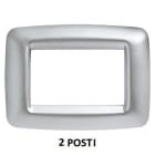 GEWISS - GEWGW32752 PLACCA PLAYBUS YOUNG - IN TECNOPOLIMERO METALLIZZATO - FINITURA SATINATA - 2 POSTI - CROMO SOFT - PLAYBUS