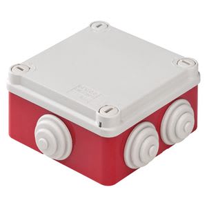 GEWISS - GEWGW44056R CASSETTA DI DERIVAZIONE CON COPERCHIO BASSO E VITI A 1/4 DI GIRO-IP55-DIMENSIONI INTERNE 150X110X70-PARETI CON PASSACAVI-GWT960ºC-GRIGIO- FONDO ROSSO