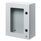 GEWISS - GEWGW46232 QUADRO METALLO PORTA MUNITA DI OBLÒ IN VETRO TEMPERATO E SERRATURA 310X425X160 - IP55 - GRIGIO RAL 7035