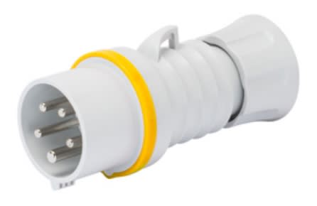 GEWISS - GEWGW60002H SPINA MOBILE DIRITTA HP - IP44/IP54 - 3P+T 16A 100-130V 50/60HZ - GIALLO - 4H - CABLAGGIO A VITE