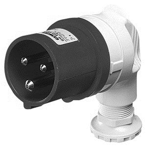 GEWISS - GEWGW60103 SPINA MOBILE A 90° - IP44 - 3P+T 32A 480-500V 50/60HZ - NERO - 7H - CABLAGGIO A VITE