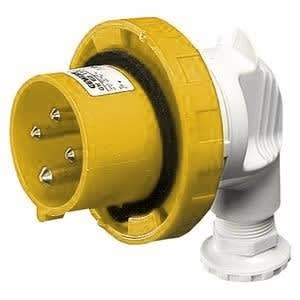 GEWISS - GEWGW60106 SPINA MOBILE A 90° - IP67 - 3P+T 16A 100-130V 50/60HZ - GIALLO - 4H - CABLAGGIO A VITE