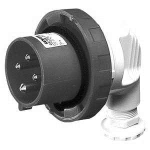 GEWISS - GEWGW60125 SPINA MOBILE A 90° - IP67 - 3P+T 32A 480-500V 50/60HZ - NERO - 7H - CABLAGGIO A VITE
