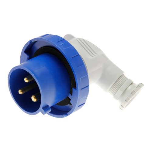 GEWISS - GEWGW60121 SPINA MOBILE A 90° - IP67 - 3P+N+T 32A 200-250V 50/60HZ - BLU - 9H - CABLAGGIO A VITE