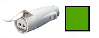 GEWISS - GEWGW62078 PRESA MOBILE DIRITTA - IP44 - 3P 32A 20-25V e 40-50V 100-200HZ - VERDE - 4H - CABLAGGIO A VITE