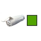 GEWISS - GEWGW62078 PRESA MOBILE DIRITTA - IP44 - 3P 32A 20-25V e 40-50V 100-200HZ - VERDE - 4H - CABLAGGIO A VITE