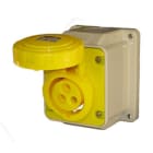 GEWISS - GEWGW62423 PRESA FISSA DA PARETE A 10° - IP67 - 2P+T 16A 100-130V 50/60HZ - GIALLO - 4H - CABLAGGIO A VITE