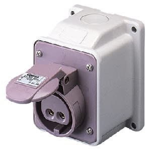 GEWISS - GEWGW62462 PRESA FISSA DA PARETE A 10° - IP44 - 2P 16A 20-25V e 40-50V 401-500HZ - VERDE - 11H - CABLAGGIO A VITE