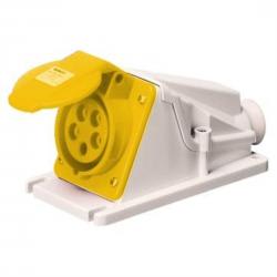 GEWISS - GEWGW62475 PRESA FISSA DA PARETE A 90° - IP44 - 3P+T 16A 100-130V 50/60HZ - GIALLO - 4H - CABLAGGIO A VITE