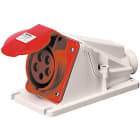 GEWISS - GEWGW62493 PRESA FISSA DA PARETE A 90° - IP44 - 3P+N+T 32A 380-415V 50/60HZ - ROSSO - 6H - CABLAGGIO A VITE