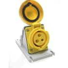GEWISS - GEWGW63520 PRESA FISSA DA PARETE A 90° - IP67 - 3P+T 63A 100-130V 50/60HZ - GIALLO - 4H - CABLAGGIO A VITE