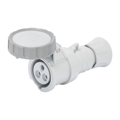 GEWISS - GEWGW62750H PRESA MOBILE DIRITTA HP - IP66/IP67/IP68/IP69 - 2P+T 16A >50-250V c.c. - GRIGIO - 3H - CABLAGGIO A VITE