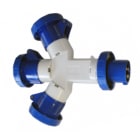 GEWISS - GEWGW64024 MOLTIPLICATORE MOBILE 3 USCITE IP67-SPINA 16A-3 PRESE 2P+T 230V 50/60HZ-BLU-6H