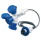 GEWISS - GEWGW64055 MOLTIPLICATORE MOBILE 3 USCITE IP67-2M DI CAVO FLESSIBILE-SPINA 16A-3 PRESE 3P+T 400V 50/60HZ-ROSSO-6H