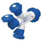 GEWISS - GEWGW64063 MOLTIPLICATORE ADATTATORE DI CORRENTE IP67 - SPINA 3P+N+T 32A 400V ac 50/60HZ - 1 2P+T 16A 230V ac + 1 3P+T 16A 400V ac + 1 3P+N+T 16A 400V ac