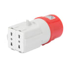 GEWISS - GEWGW64216 ADATTATORE DA INDUSTRIALE A CIVILE IP44 - SPINA 3P+N+T 16A 400V ac 50/60HZ - 2 PRESE 2P+T 16A BIVALENTI (P17/11)