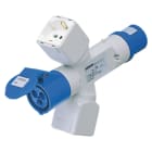 GEWISS - GEWGW64236 DERIVATORE ADATTATORE MOBILE IP44 - 2 USCITE DERIVATE -CABLATO-SPINA 3P+N+T 16A 400V ac -50/60HZ-2 PRESE P17/11 + 1 PRESA P30-P17 + 1 PRESA 3P+N+T 16A