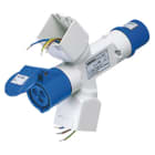 GEWISS - GEWGW64237 DERIVATORE ADATTATORE MOBILE IP44-2 USCITE DERIVATE-PREDISPOSTO PER 2+2 MODULI SYSTEM-SPINA 3P+N+T 16A 400V ac -50/60HZ-1 PRESA 3P+N+T 16A 400V ac
