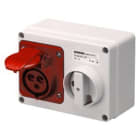 GEWISS - GEWGW66019 PRESA FISSA INTERBLOCCATA ORIZZONTALE - CON FONDO - SENZA BASE PORTAFUSIBILI - 3P+T 32A 380-415V - 50/60HZ 6H - IP44