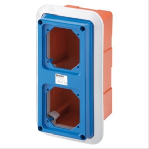 GEWISS - GEWGW66743N CASSETTA CON CORNICE PER INCASSO CON COPERCHIO FLANGIATO PREDISPOSTO PER 2 CALOTTE SBF - IP55