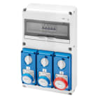 GEWISS - GEWGW68230N Q-DIN 14 DBO - 2 PRESE 2P+T 16A + 1 PRESA 3P+N+T 16A - IP65