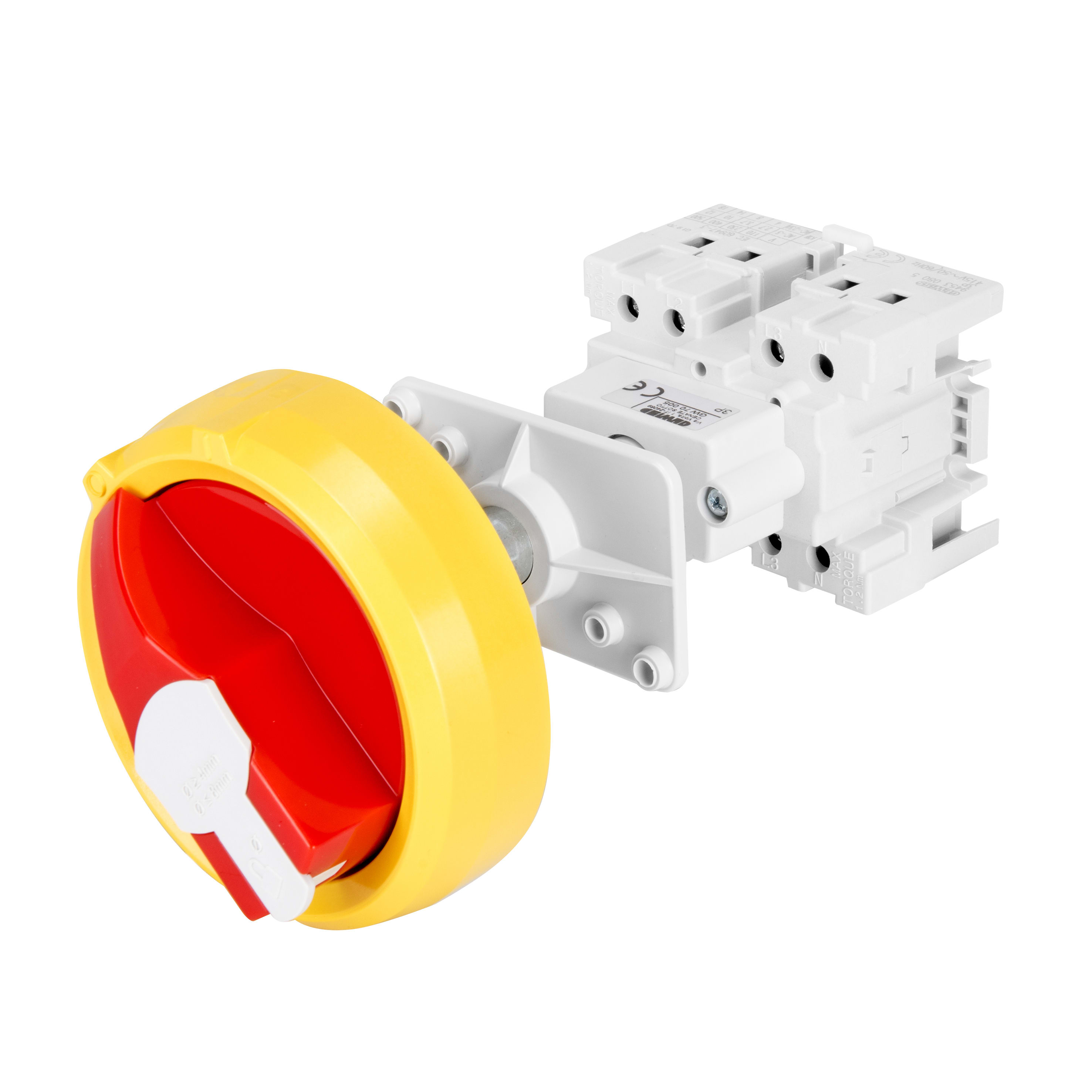 GEWISS - GEWGW70052 INTERRUTTORE SEZIONATORE ROTATIVO - DA QUADRO - MANOPOLA ROSSA - 3P 4M EN50022 25A