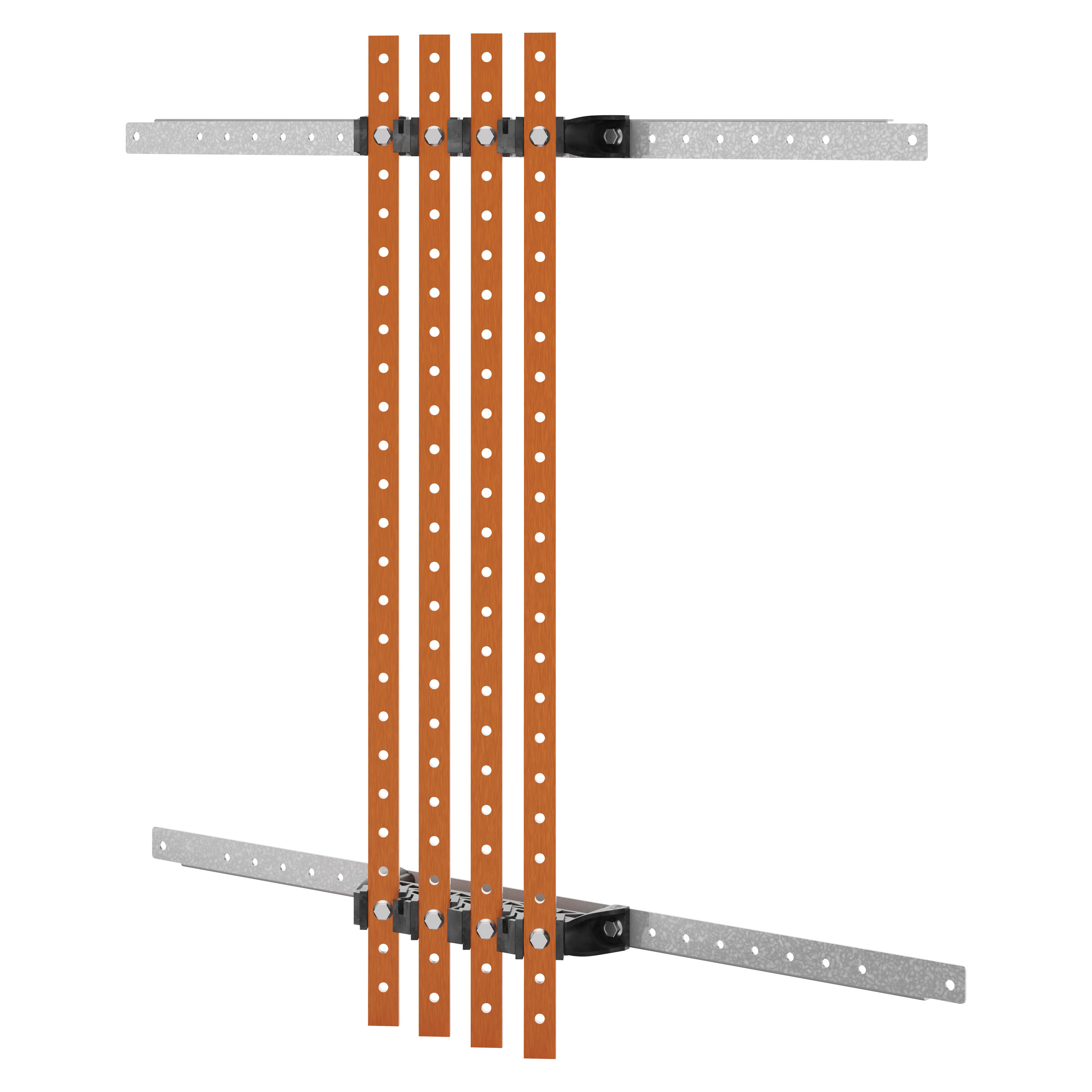GEWISS - GEWGWD3705 COPPIA DI PORTABARRE - PER BARRE PIATTE 25x4-30x5 - 250-400A - PER STRUTTURE P=300 - STRUTTURA B=850 - PER QDX 630L