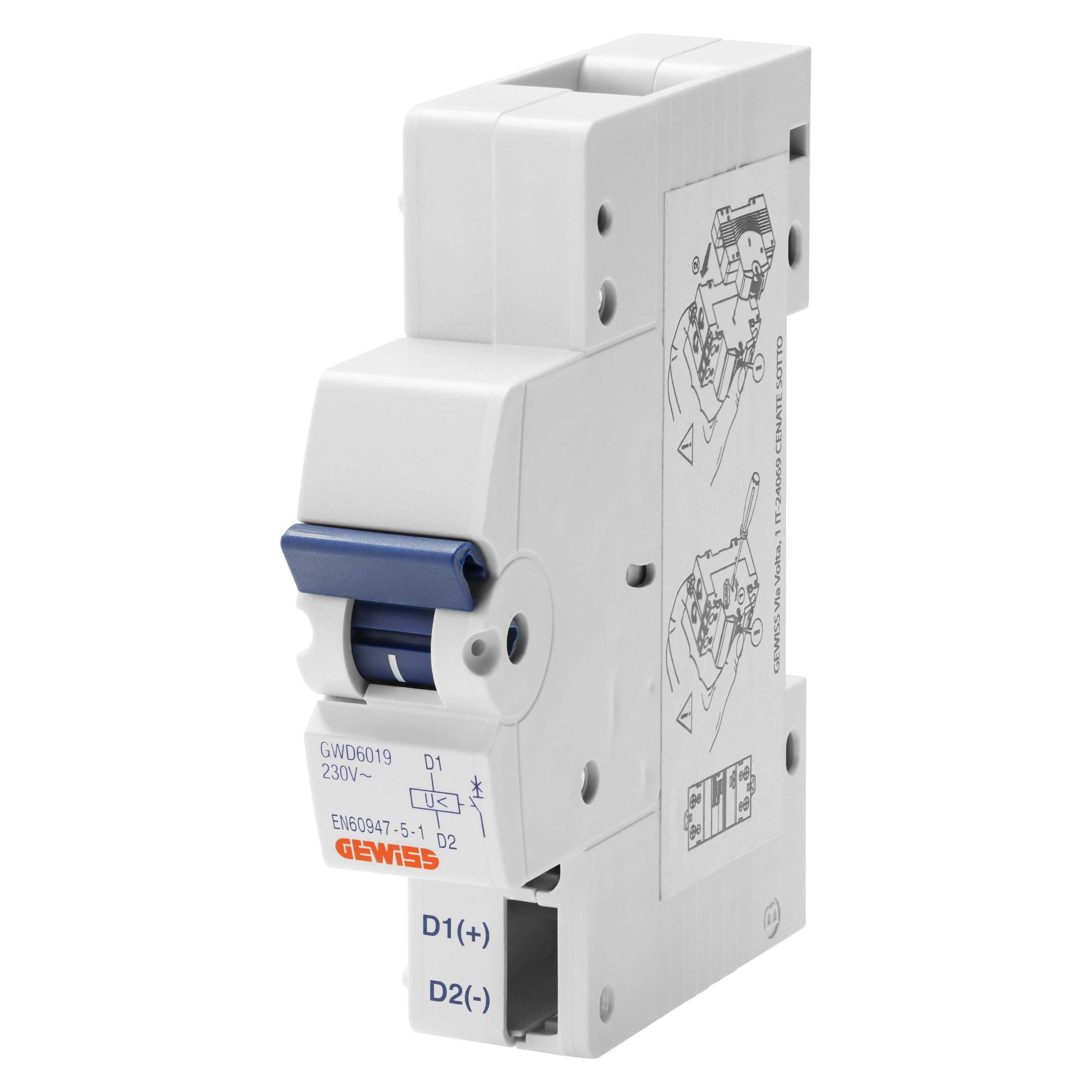 GEWISS - GEWGWD6019 SGANCIATORE DI MINIMA TENSIONE - SEZIONATORE ACCESSORIABILE - 230V - 1 MODULO