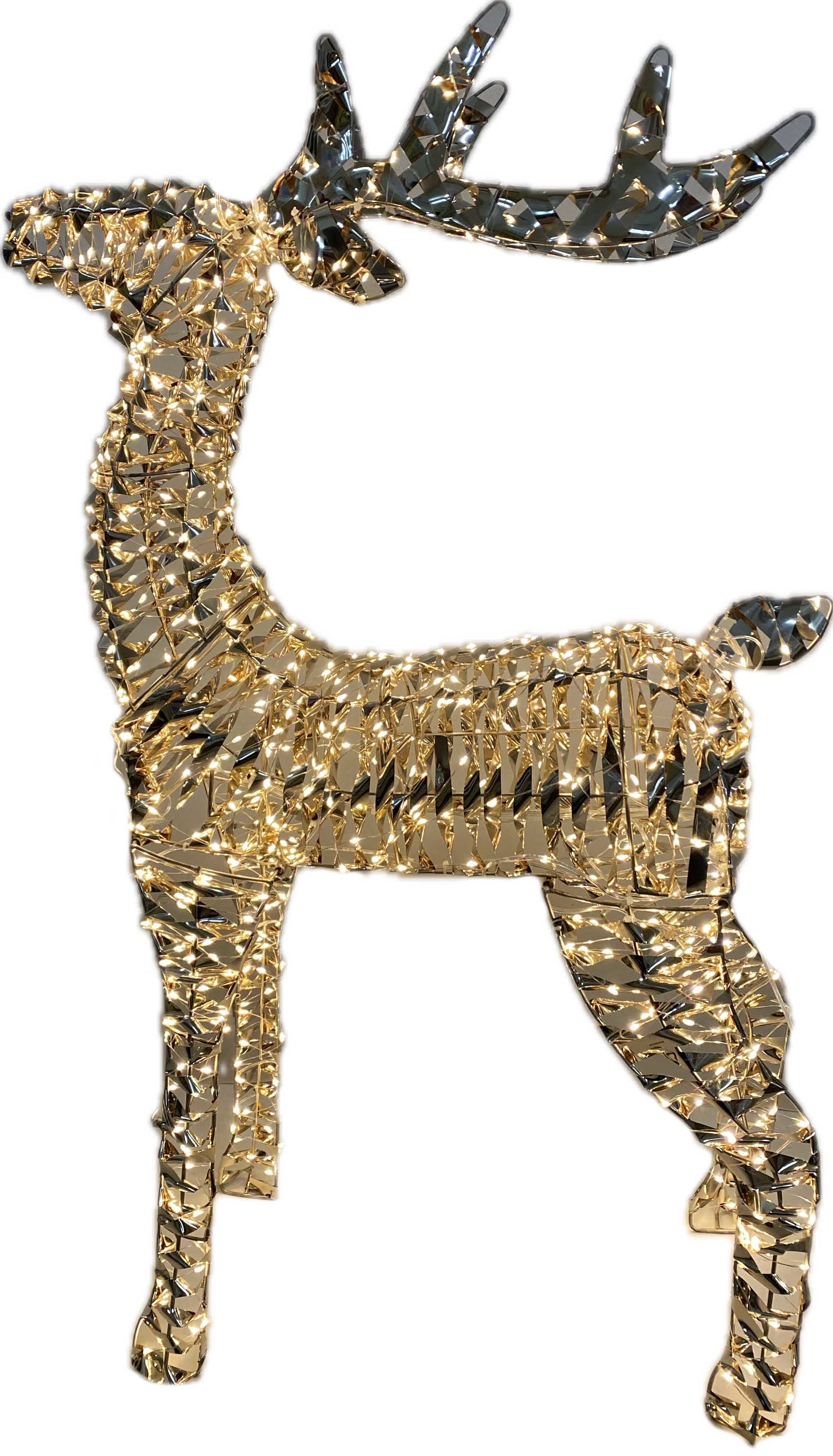 GIOCOPLAST NATALE SP - GCP17524663 RENNA PRESTIGE GOLD CON 600 GOCCE DI LED