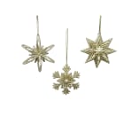 GIOCOPLAST NATALE SP - GCP33011864 ADDOBBO GLITTER ORO, 3 ASS 10 CM