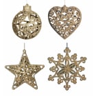 GIOCOPLAST NATALE SP - GCP33020451 ADDOBBI GLITTER ORO 3D CM.10-12, ASS.