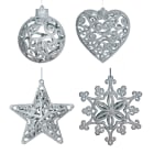 GIOCOPLAST NATALE SP - GCP33020453 ADDOBBI GLITTER ARGENTO 3D CM.10-12, ASS