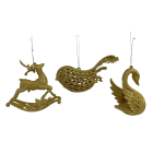 GIOCOPLAST NATALE SP - GCP33022266 ANIMALETTO 3D GLITTER ORO 10-14CM