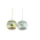 GIOCOPLAST NATALE SP - GCP48110363 SFERA VETRO DECORO PAESAGGIO, D.80,