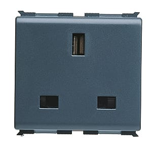 GEWISS - GEWGW30219 PRESA STANDARD INGLESE 250V ac - 2P+T 13A - 2 MODULI - PLAYBUS