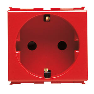 GEWISS - GEWGW30322 PRESA-STANDARD TEDESCO 250V ac - PER LINEE DEDICATE - 2P+T 16A - 2 MODULI - ROSSA - PLAYBUS