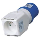 GEWISS - GEWGW64203 ADATTATORE DA INDUSTRIALE A CIVILE IP44 - SPINA 2P+T 16A 230V ac 50/60HZ - 1 PRESA 2P+T 16A STD.FRANCESE