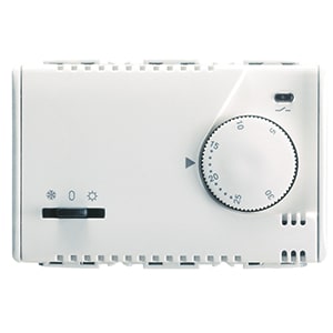 GEWISS - GEWGW20852 TERMOSTATO ELETTRONICO ESTATE/INVERNO-CON REGOLAZIONE A MANOPOLA-LED SEGNALAZIONE-230Vac 50/60Hz-3 MODULI-SYSTEM WHITE