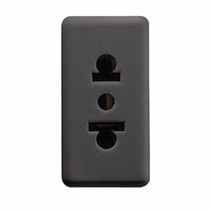 GEWISS - GEWGW21212 PRESA 2P+T 10/15A ST.EUROAMERICANO SY/BK