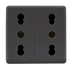 GEWISS - GEWGW21291 PRESA DOPPIA STANDARD ITALIANO 250V ac - 2X2P+T 16A BIVALENTE - P11-P17 - 2 MODULI - SYSTEM BLACK