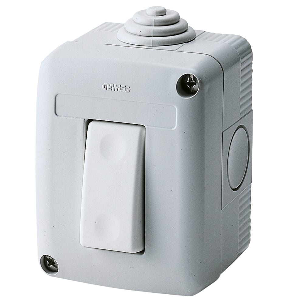 GEWISS - GEWGW27805 CONTENITORE COMPLETO APPARECCHI SYSTEM PROTETTO - CON PULSANTE UNIPOLARE NA - 10 A - IP40 - GRIGIO RAL 7035