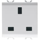 GEWISS - GEWGW10296 PRESA STANDARD BRITANNICO 250V ac - 2P+T 13A - 2 MODULI - BIANCO LUCIDO - CHORUSMART
