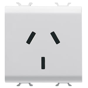 GEWISS - GEWGW10306 PRESA STANDARD AUSTRALIANO 250V ac - 2P+T 10A - 2 MODULI - BIANCO LUCIDO - CHORUSMART