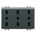GEWISS - GEWGW12209 PRESA TRIPLA STANDARD ITALIANO 250V ac - 3X2P+T 16A BIVALENTE - P11-P17 - 3 MODULI - NERO SATINATO - CHORUSMART