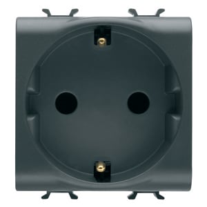 GEWISS - GEWGW12241F PRESA STANDARD TEDESCO 250V ac - MORSETTI CABLAGGIO RAPIDO - 2P+T 16A - 2 MODULI - NERO SATINATO - CHORUSMART