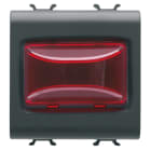 GEWISS - GEWGW12633 SPIA SPORGENTE - 12V ac/dc / 230V ac 50/60 Hz - ROSSO - 2 MODULI - NERO SATINATO - CHORUSMART