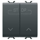 GEWISS - GEWGW12160F DOPPIO PULSANTE 250V ac - MORSETTI CABLAGGIO RAPIDO - UNIPOLARE NA 16A - SIMBOLO SU-GIU'-STOP - 2 MODULI - NERO SATINATO - CHORUSMART